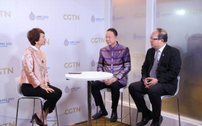 ประธาน ABAC ร่วมให้สัมภาษณ์ซีจีทีเอ็น (CGTN) ชูข้อเสนอยื่นเวทีผู้นำเอเปค พร้อมหนุนแนวคิดการพัฒนาของไทยสอดคล้องข้อริเริ่ม GDI